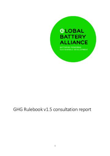 GBA Battery Passport Greenhouse Gas Rulebook - Public Consultation Responses